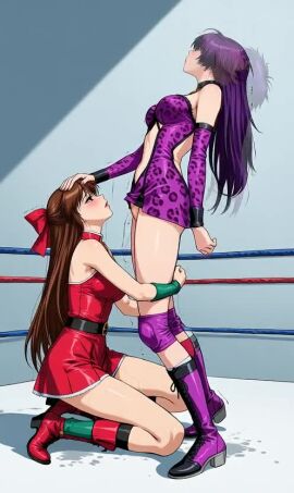 ai_generated beautiful catfight cute peeing_in_mouth peeping tagme video wrestle_angels wrestling yuri