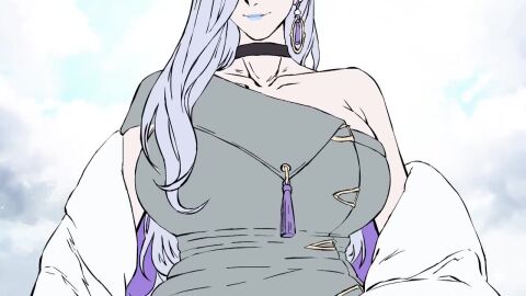 1girls 2025 2d 2d_animation animated big_breasts blue_eyeshadow blue_hair blue_lipstick breast_drop breasts busty choker clothed clothed_female clothing earrings eyeshadow fate/grand_order fate_(series) female front_view gallipozzi hair hair_over_one_eye hoop_earrings huge_breasts human large_breasts lavender_hair light-skinned_female light_skin lipstick long_hair looking_at_viewer loop makeup mp4 nipples no_bra omi-san_(fate) open_clothes pale-skinned_female pale_skin partially_clothed presenting presenting_breasts shorter_than_30_seconds sitting smile smiling smiling_at_viewer solo tagme tassel_earrings titty_drop unaligned_breasts undressing video yellow_eyes