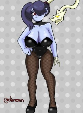 big_breasts breasts bunny_girl cvubbh female leviathan_(skullgirls) olimoonn skullgirls squigly