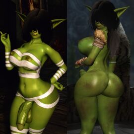 1futa 3d abs ass balls bandages big_breasts bottomless breasts bubble_ass bubble_butt curvaceous curves curvy curvy_body curvy_figure curvy_hips dickgirl erect_penis erection excited fat_ass front_view futanari futanemesislol goblin goblin_futa green_body green_skin hair_over_eyes hidden_eyes intersex large_ass long_hair looking_at_viewer looking_back makeup nipples nude penis sharp_nails shortstack skyrim small_waist smiling_at_viewer solo solo_futa tagme tattoo the_elder_scrolls thick thick_ass thick_thighs uncensored wide_hips