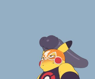 animated blush bodily_fluids clothed clothing cosplay_pikachu cosplay_pikachu_(costume) cum disembodied_penis electricity erection generation_1_pokemon genital_fluids genitals kyomiqc male male/male male_only mask masturbation nintendo penile penile_masturbation penis pikachu pikachu_libre pokemon pokemon_(species) short_playtime solo_focus tight_clothing unsavoryimpcat yellow_body