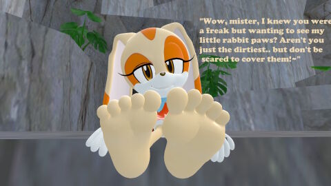 1girls 3d big_feet cream_the_rabbit dialogue dirty_talk feet female foot_fetish foot_focus garry's_mod gmodfeets pov rabbit soles sonic_(series) talking_to_viewer teasing
