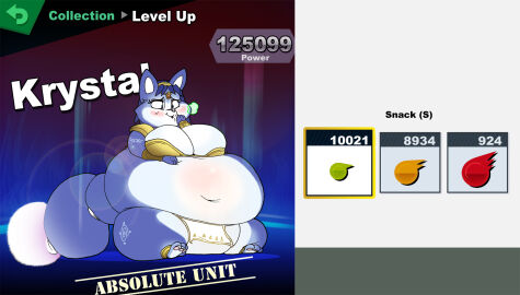 1girls anthro ass blue_fur blue_hair blush bracelet breasts canine canine_humanoid chibi cleavage fat female female_focus female_only fox furry game_mechanics hips krystal large_ass large_breasts loincloth nintendo overweight overweight_female rabid spirits star_fox super_smash_bros._ultimate thick_thighs thighs two-tone_fur weight_gain white_hair wide_hips