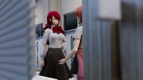 1boy 3girls aegis_(persona) aigis_(persona) animated blonde_hair fellatio hand_on_another's_head makoto_yuki misuzugon mitsuru_kirijo multiple_girls multiple_views oral penis persona persona_3 rbf7 sex sound standing stealth_fellatio stealth_sex straight tagme video yukari_takeba