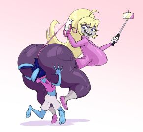 1boy 1girls ass big_ass daredemon7000 face_in_ass female male pants phone prissy_(megabippy) rabbit rabbit_ears rabbit_humanoid relle tagme