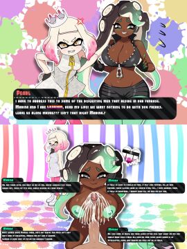 2024 2d 2d_(artwork) 2d_artwork 2girls alternate_skin_color bare_shoulders big_breasts blush boobjob breasts brown_hair cheating cheating_girlfriend cleavage clenched_teeth cropped_jacket crown cuckquean cum_between_breasts cum_on_breasts dark-skinned_female dark_skin dialogue english_text excessive_cum feet_out_of_frame female femsub fingerless_gloves gradient_hair green_blush green_eyes green_hair green_legwear hand_on_mouth hands_on_hips homophobia horrified human_dominating_humanoid inkling inkling_girl instant_loss_2koma jacket leaning_forward lesbian_conversion lesbian_ntr lesbian_pride_colors lesbian_to_straight lesbian_with_male light-skinned_female light_skin long_hair looking_at_viewer male maledom marina_(splatoon) medium_breasts medium_hair midriff mole mole_under_mouth nervous nervous_smile netorare nintendo ntr octoling octoling_girl off_the_hook_(splatoon) orientation_play paizuri paizuri_lead_by_female pearl_(splatoon) pink_hair pink_legwear pointy_chin revision sex shorts simple_background sleeveless small_breasts splatoon splatoon_2 splatoon_3 stated_homosexuality stated_sexuality straight straight_pride_colors sweatdrop tentacle_hair titjob tittyfuck tomboy two-tone_hair unepicroachy unzipped watching white_hair wide_hips yellow_eyes zipper