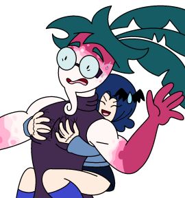 1girls 763lpo bikini breasts busty character_(papa_louie) clothing female female_only flipline_studios male muscular muscular_male papa_louie radley_madish_(papa_louie) zomi-bea