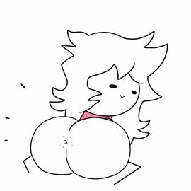 1girls 2024 animated anus ass ass_focus big_ass bubble_ass bubble_butt chibi chibi_style female gif gigantic_ass huge_ass looking_at_viewer looking_back monobutt pink_shirt scarecorrode shannon_gurr shgurr smiling smiling_at_viewer stick topwear twerking white_background white_hair white_skin youtube youtuber
