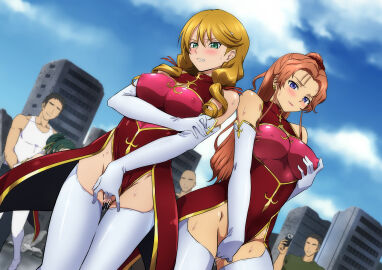 3boys 3girls blonde_hair blue_eyes blush cellphone city code_geass code_geass:oz_the_reflection erect_nipples female female_masturbation fingering gloves green_eyes long_hair male marrybell_mel_britannia masturbation nipple_bulge nipple_play nipples oldrin_zevon partially_clothed recording sasayama_(ushijimaxxxxx) tagme thighhighs