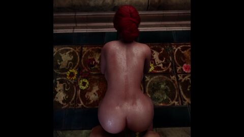 1girls 3d 3d_animation ass bathroom big_breasts breasts completely_naked completely_nude completely_nude_female doggy_style huge_ass huge_breasts huge_cock large_ass moaning moaning_in_pleasure penis red_hair redmonster3d sex sound tagme the_witcher_(series) the_witcher_3:_wild_hunt triss_merigold video wet wet_body white_skin