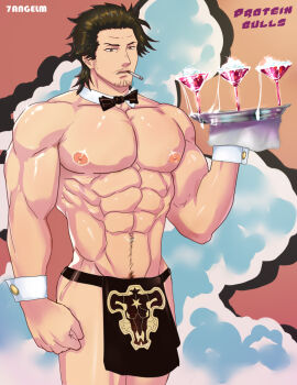 1boy 7angelm abs bara beard_stubble biceps male male_nipples male_only male_pubic_hair masculine_male mature_male muscular muscular_male nipples no_visible_genitalia pecs pubic_hair yaoi