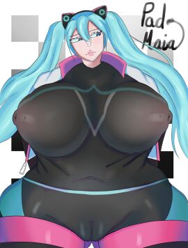 big_thighs biker_clothes biker_girl breasts cameltoe exposed_nipples female hatsune_miku hatsune_miku_(sonic_racing_crossworlds) huge_breasts massive_breasts milf official_art padmaia pussy sega shorts sonic sonic_(series) sonic_racing_crossworlds sonic_the_hedgehog_(series) stockings unamused vocaloid wide_hips