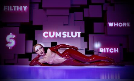 3d airress3d_(3d-modeller) catsuit clone_wars female padme_amidala pinup pollonix13 red_latex star_wars whip whore_eyes