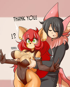 big_breasts breasts bunnysuit cleavage female furry huge_breasts lucyfercomic original roy_(lucyfercomic) thick_thighs wide_hips