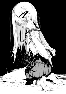 1girls asuzemu barefoot black_and_white bondage breasts feet female female_focus female_only gakuen_idolmaster glasses hairclip idolmaster long_hair looking_at_viewer monochrome nipple_play nipples rope rope_bondage school_uniform schoolgirl serafuku sex_toy shinosawa_hiro skirt small_breasts soles solo solo_female solo_focus sweat sweatdrop sweating tearing_up tears tied_hands tied_legs tied_up trembling vibrator