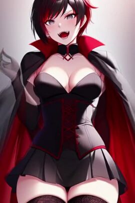 ai_generated animated cape corset female mp4 music powerpoint ruby_rose rwby sound vampire video