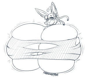 big_breasts breast_expansion breast_growth breast_growth_(enlargement) breasts cleavage eeveelution female furry growth huge_breasts hyper_breasts lunarspy pokemon pokemon_(species) sylveon tagme