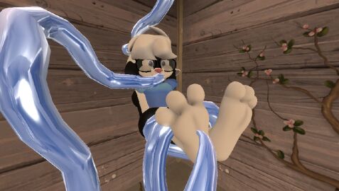 3d anonymous_artist anthro digital_media_(artwork) feet female foot_fetish foot_focus mammal mephitid penetration sabrina_(sabrina_online) sabrina_online skunk solo solo_focus source_filmmaker_(artwork) tentacle tentacle_penetration tickling