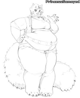bbw big_breasts breasts female furry huge_breasts overweight princesssamoyed tagme thick_thighs wide_hips