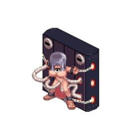 anal blue_hair breasts dancer dancer_(ragnarok_online) double_penetration er_(rodotgif) female large_breasts pixel_art pussy ragnarok_online restrained rodotgif transparent_background vaginal_penetration