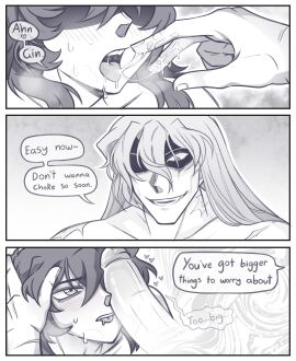 comic_page detective_conan detective_conan_oc dick fingers_in_mouth gin_(detective_conan) oc_x_canon speech_bubble