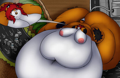 anthro anthro_female anthro_focus anthro_only ass bbw big_ass big_breasts blob breasts bubble_ass bubble_butt cleavage female furry huge_ass huge_breasts maple_(mexifurfoof) mexifurfoof nipples overweight ssbbw thick_thighs weight_gain wide_hips
