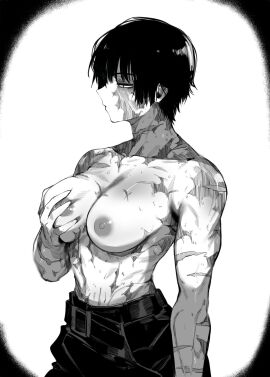 1girls big_breasts breasts burn_scar female female_only jujutsu_kaisen masoq095 nipples shirtless short_hair solo tagme zenin_maki