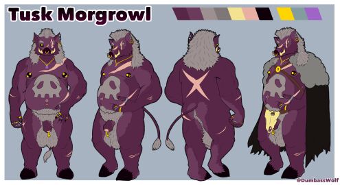 abdominal_scar absurd_res anthro areola arm_scar ass balls belly butt_scar dumbasswolf ear_piercing eye_scar facial_piercing facial_scar fur genitals grey_hair hair hi_res hooves humanoid jewelry looking_at_viewer male mammal model_sheet multiple_piercings navel navel_piercing nipple_piercing nipples nose_piercing nude overweight penis piercing pubes purple_body purple_fur ring scar scars_all_over septum_piercing skull_symbol smile solo standing suid suine sus_(pig) symbol_on_belly tail text tusks warlord wild_boar