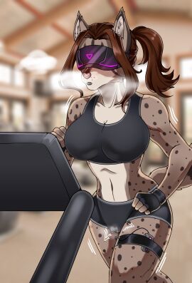 2024 ambiguous_gender anthro athletic athletic_wear big_breasts black_bra black_clothing black_sports_bra black_underwear blush bodily_fluids bottomwear bra brainwashing breasts breath brown_body brown_fur brown_hair camel_toe cameltoe chiralchimera cleavage clothed clothed_anthro clothed_female clothing controlled controller dialogue egg_vibrator english_text exercise exercise_clothing exercise_equipment felid feline female fur genital_fluids genital_outline gloves group gym gym_bottomwear gym_shorts hair handwear hi_res hypnotic_visor intelligence_loss legband lynx mammal markings master mind_control nipple_outline panting penetration purse pussy pussy_juice_through_clothing pussy_outline remote_control running sex_toy sex_toy_in_pussy sex_toy_insertion shorts solo solo_focus sports_bra spots spotted_body spotted_fur story story_in_description submissive submissive_female tail technology text thighband treadmill underwear vaginal_fluids vaginal_penetration vibrator vibrator_controller vibrator_in_pussy visor wet wet_clothing