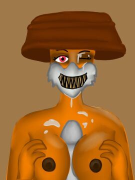 1boy 1girls anthro anthropomorphic breasts cum cum_on_face face_mask female furry lego male male/female male_pov naked naked_female ninjago ninjago:_dragons_rising nipples nude nude_female one_eye_closed orange_body red_eyes rox_(ninjago) straw_hat titjob wolf wolf_girl wolf_humanoid