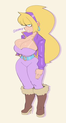 1female 1girls adult adult_female aged_up annoyed annoyed_expression annoyed_face art_trade ass bangs belt big_ass big_breasts big_hair bigdad blonde-haired_female blonde_female blonde_hair blonde_hair_female blue_eyes blunt_bangs bodysuit boots bouffant bouffant_hair breasts camel_toe cameltoe catsuit clothed clothing color curvy darnact disney earrings female female_focus female_only full_body fur-trimmed_boots gloomyacid gravity_falls hairband high_heel_boots high_heels huge_breasts light-skinned_female light_skin long_hair long_legs looking_at_viewer no_bra pacifica_northwest purple_clothing solo solo_female straight tanline tanlines tanned tanned_female tanned_skin thick_thighs very_long_hair violet_clothing waist_belt waist_grab