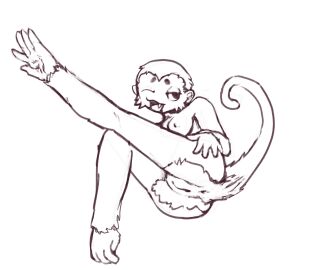 anthro anus ass breasts fangs female foot_hands genitals hand_on_ass hand_on_butt haplorhine heart_symbol hi_res inviting_to_sex mammal monkey nipples nude one_eye_closed presenting primate pussy raised_leg sluggle solo tail teeth wink