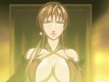 00s 1girls 2006 animated bare_shoulders bible_black bible_black_new_testament bouncing_breasts breasts brown_hair cleavage cloak dress earrings female green_eyes imari_kurumi jewelry large_breasts lipstick long_dress long_hair makeup open_clothes ponytail robe shin_bible_black side_ponytail sidelocks standing tagme walking