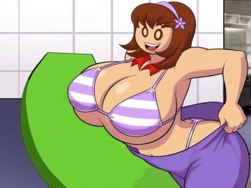 1girls ai ai_animation ai_generated ass big_breasts bikini breasts brown_hair clothed clothed_female female female_only flex-jv flipline_studios grok huge_breasts indoors jm_bull_64 large_ass open_mouth papa_louie penny_(papa_louie) short_hair smile solo solo_female tagme video