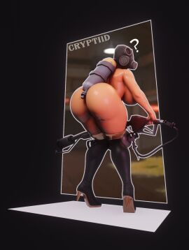 3d absurd_res absurdres ass ass_focus bent_over big_ass big_breasts breasts clothing confused confusion crypti1d female female_focus female_only fempyro functionally_nude heels high_heel_boots high_heels mask pyro rule_63 skimpy solo solo_female solo_focus standing team_fortress_2 tf2 thighhighs valve