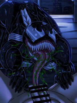 absurd_res alien alien_humanoid all_fours ass ass_up balls bodily_fluids breasts building censor_bar censored city city_background colored_saliva curtains duo emblem empty_eyes female first_person_view genitals green_saliva hi_res human human_on_humanoid humanoid humanoid_genitalia humanoid_penis ineffective_censorship interspecies long_tongue male male/female mammal marvel marvel_comics muscles muscular muscular_female muscular_humanoid nude open_mouth penis saliva sharp_teeth she-venom smile symbiote tasuku13 teeth tongue tongue_out unknown_character unusual_bodily_fluids unusual_saliva vein veiny_muscles venom_(marvel) window