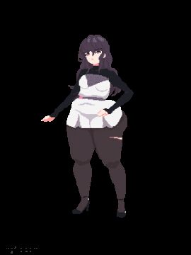 animated ass_expansion belly_expansion breast_expansion indulgences pixel_art sophia_(indulgences) tight_clothing