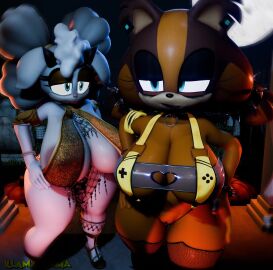 2girls 3d 3d_animation animated anthro areolae ass ass_shake big_ass big_breasts bottom_heavy breasts bubble_butt busty cosplay elegg_(boom_and_shock)_(nikke)_(cosplay) fat_ass female female_only flashing flashing_breasts furry furry_only gluteal_fold halloween huge_ass huge_breasts idw_publishing illamajamma jiggle jiggling_ass jiggling_breasts lanolin_the_sheep large_ass large_breasts looking_at_viewer massive_ass nipples pussy pussy_peek shaking_ass showing_off showing_off_ass showing_off_breasts sonic_(series) sonic_the_hedgehog_(idw) sonic_the_hedgehog_(series) sound sticks_the_badger tagme thick_ass thick_thighs thunder_thighs video wide_hips