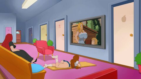 animated ass bbw big_ass big_breasts breasts brown_hair discreenvision erica_(discreenvision) female game_cg inusen milf milf_boom red_hair tagme the_secret_of_the_house