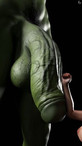 3d casual casual_exposure casual_nudity excessive_pubic_hair futa_focus futa_giantess futadom futanari giantess_futa green_skin hairy_penis huge_cock intersex larger_futa moogan muscular muscular_futa orc orc_futa penis penis_bigger_than_arm penis_bigger_than_body presenting_penis pubic_hair size_difference veiny_penis
