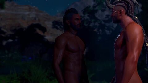 3d anal_sex animated astarion background_character baldur's_gate baldur's_gate_3 bedroll braided_hair campfire dark-skinned_male dark_skin facial_hair foreskin fucked_from_behind gay hung interracial lewis_luke male male_nudity male_only melanin naked naked_male neck_tattoos nude nude_male outdoor_nudity outdoor_sex outdoors outside penis prone_bone speed_bump_position tagme tav_(baldur's_gate) thrusting_into_ass uncircumcised uncut video voyeur watching_sex wyll_ravengard yaoi