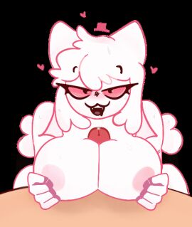 animated animation_meme_community big_breasts boobjob breasts breasts_out female furry mwur pov reverse_fluff sweatdrop tits tits_out