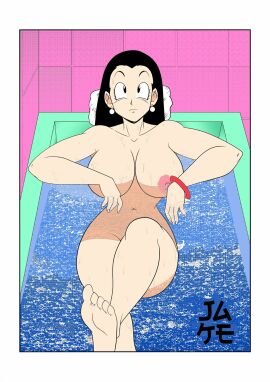 big_boob big_breasts chichi chichi_(dragon_ball) chichi_(majin_buu_saga) colored_sketch dragon_ball dragon_ball_gt dragon_ball_z milf naked son_gokhan6 tagme tub