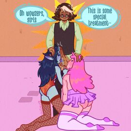 1boy 2girls adventure_time adventure_time:_fionna_&_cake ass blowjob chubby_female collaborative_fellatio double_fellatio fat_ass fellatio female fishnets male marceline marceline_abadeer marceline_the_vampire_queen older_male princess_bubblegum simon_petrikov sketchventures skirt thighhighs threesome younger_female