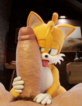 2boys absurd_res aidenz anthro big_penis blue_eyes body_hair canid canine duo femboy feminine_tails fox freckles gay genitals hi_res huge_cock human human_on_anthro male male/male male_on_anthro male_on_human mammal miles_prower mobian_(species) multiple_boys multiple_males pear-shaped_figure penis penis_against_cheek pubes sega short_stack size_difference sonic_(series) sonic_the_hedgehog_(series) tails tails_the_fox throbbing throbbing_penis tongue tongue_out uncle_aiden vein veiny_penis wide_hips yaoi