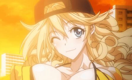 1girls abs animated athletic blonde_hair breasts female huge_breasts large_breasts micro_bikini sandy_bash suketto_sanjou!! tagme