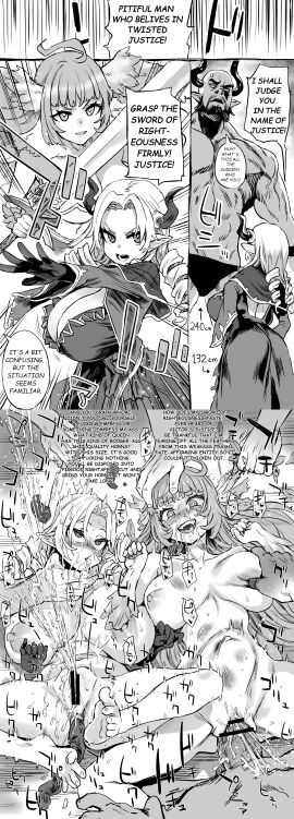 2girls ahoge areola_slip arm_up asanagi big_breasts black_gloves black_pantyhose blonde_hair blue_eyes blue_hair blunt_bangs blush breasts brown_eyes censored choker cleavage collar comic dark-skinned_male dark_skin draph dress drill_hair drooling erection feather_hair female forehead gloves granblue_fantasy greyscale hair_over_one_eye heart heart-shaped_pupils highres holding holding_leash horns huge_cock justice_(granblue_fantasy) large_breasts leash light_smile long_hair looking_at_viewer looking_down male maria_theresa_(granblue_fantasy) monochrome multiple_females multiple_girls navel nude open_mouth pantyhose penis penis_awe penis_on_face pointy_ears pussy ryona saliva scat serious smile solo_focus straight sweat sword symbol-shaped_pupils text thighs tongue tongue_out vaginal_penetration veins veiny_penis weapon wide_sleeves