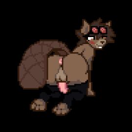 animated anthro anus ass balls beaver beaver_tail bitassembly black_clothing black_legwear black_thigh_highs blush brown_eyes brown_hair clothing cotton_(cottonthebeaver) digital_media_(artwork) eyewear femboy genitals goggles hair legwear looking_back low_res male male_only mammal paws penis pixel_(artwork) pixel_animation presenting presenting_anus red_eyewear red_goggles rodent shaking_ass shaking_butt smile solo thigh_highs