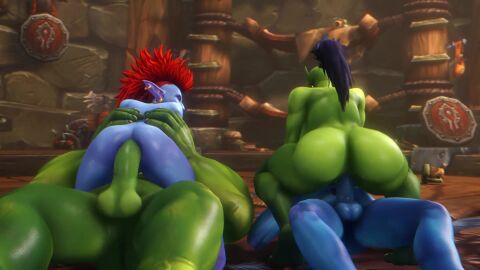 anal anal_sex animated ballsack black_hair cowgirl_position ear_piercing earrings jewelry laying_on_back long_hair long_penis moan moaning moaning_in_pleasure moans noname55 orc orc_(warcraft) penis ponytail riding_penis sex sound sound_effects thick_penis troll_(warcraft) vaginal_sex video warcraft world_of_warcraft