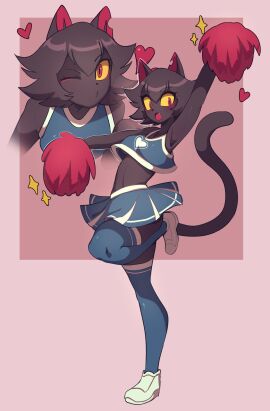 2022 absurd_res anthro black_arms black_body black_ears black_eyebrows black_face black_hair black_legs black_neck black_nose black_tail blue_bottomwear blue_clothing blue_legwear blue_shirt blue_skirt blue_stockings blue_topwear bottomwear breasts cheerleader clothing cute_fangs domestic_cat dvampiresmile ears_up eyebrow_through_hair eyebrows eyelashes eyelashes_through_hair fangs felid feline felis female female_anthro footwear full-length_portrait geometric_background glistening glistening_eyes glistening_hair hair hair_between_eyes heart_print heart_symbol hi_res legwear looking_at_viewer mammal monotone_arms monotone_body monotone_eyelashes monotone_hair monotone_inner_ear monotone_legs monotone_neck monotone_tail multicolored_bottomwear multicolored_clothing multicolored_footwear multicolored_legwear multicolored_shirt multicolored_skirt multicolored_stockings multicolored_topwear multiple_images on_one_leg one_eye_closed open_mouth pepper_(dvampiresmile) pom_poms portrait pupils raised_tail red_eyes red_heart red_inner_ear red_pom_poms shaded shirt shoes short_hair simple_background skirt solo sparkles standing stockings straight_arms tail teeth topwear translucent translucent_hair two_tone_bottomwear two_tone_clothing two_tone_footwear two_tone_legwear two_tone_shirt two_tone_skirt two_tone_stockings two_tone_topwear under_boob white_bottomwear white_clothing white_footwear white_legwear white_shirt white_shoes white_skirt white_stockings white_topwear wink winking_at_viewer yellow_sclera